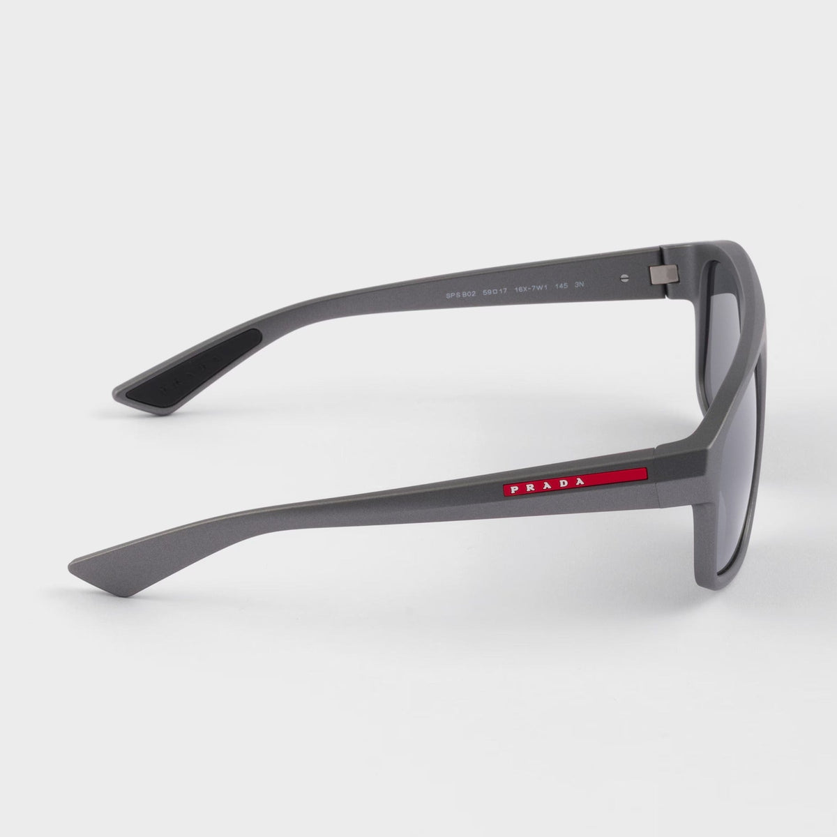 Prada Men Rectangular Frame Metallic Gray Sunglasses