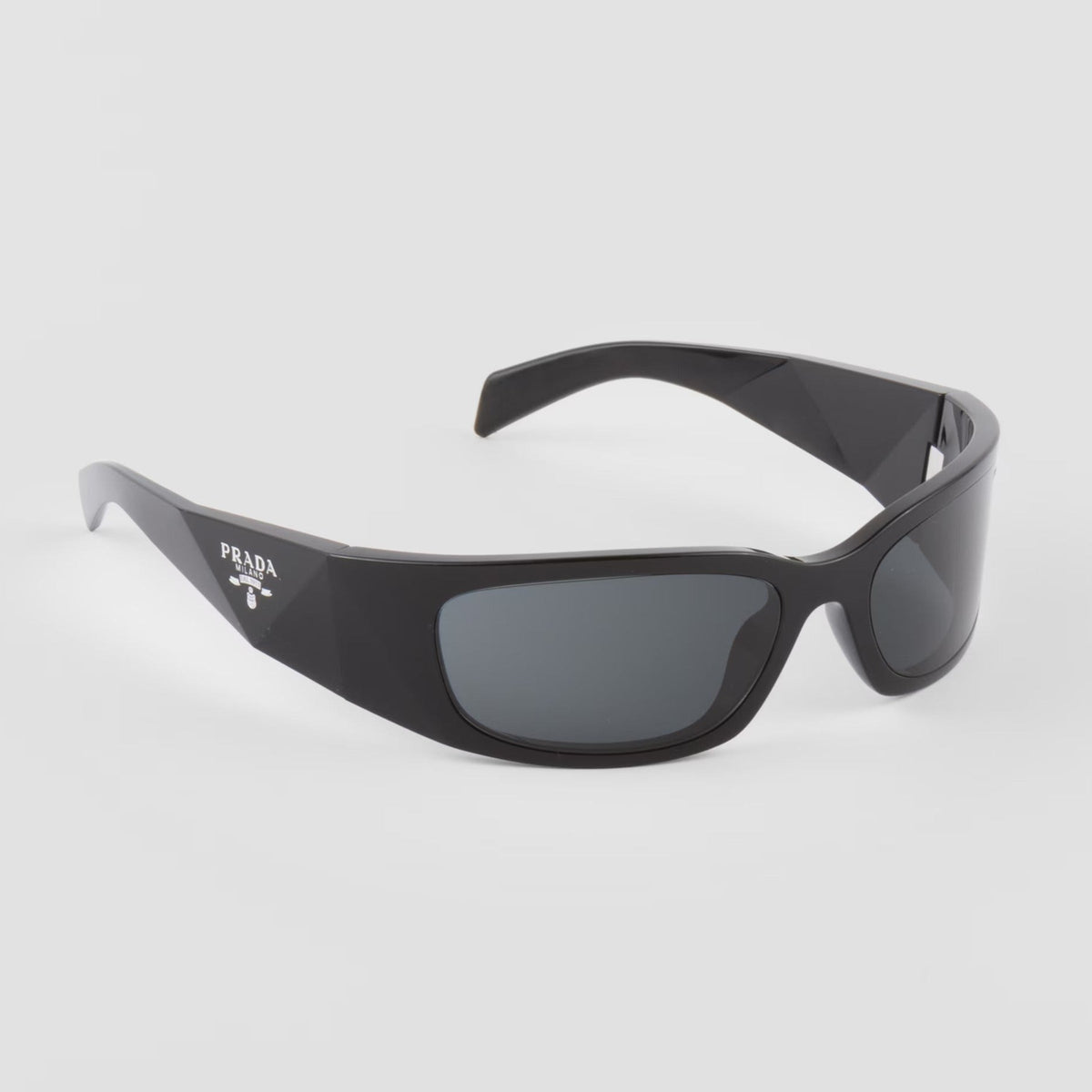 Prada Men Geometric Frame Dusty Black Sunglasses