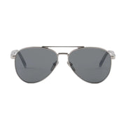 Prada Men Aviator Frame Shiny Silver Sunglasses