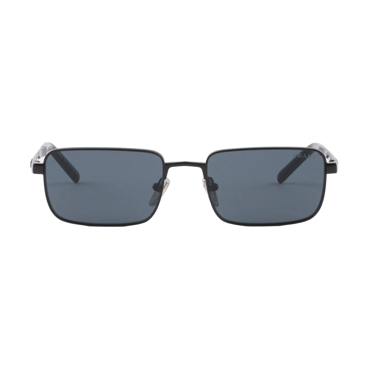 Prada Men Rectangular Frame Classic Black Sunglasses
