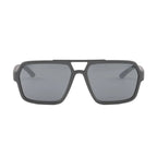 Prada Men Rectangular Frame Matte Metallic Gray Sunglasses
