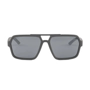 Prada Men Rectangular Frame Matte Metallic Gray Sunglasses