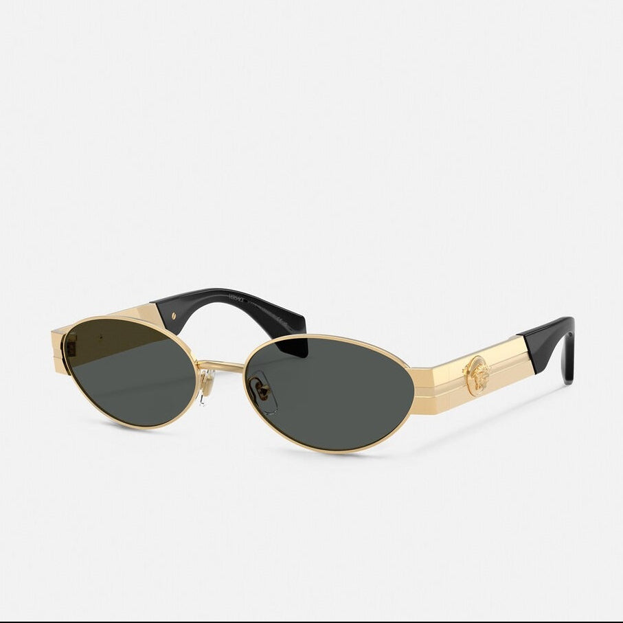 Versace Oval Frame Dusty Gold Sunglasses