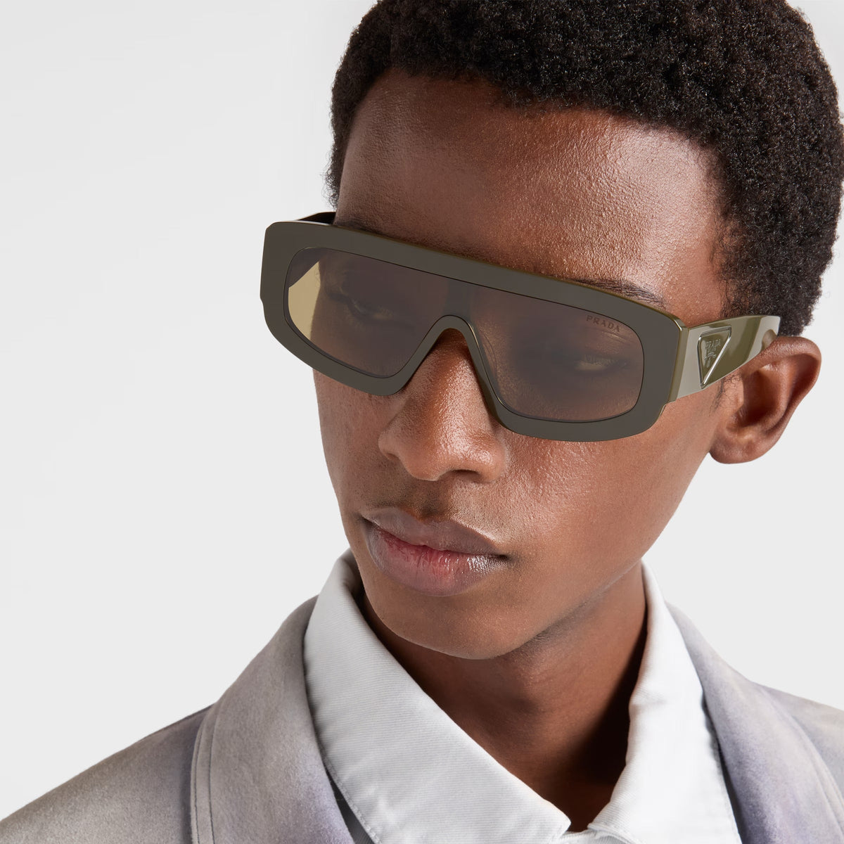 Prada Men Mask Frame Laurel Green Sunglasses