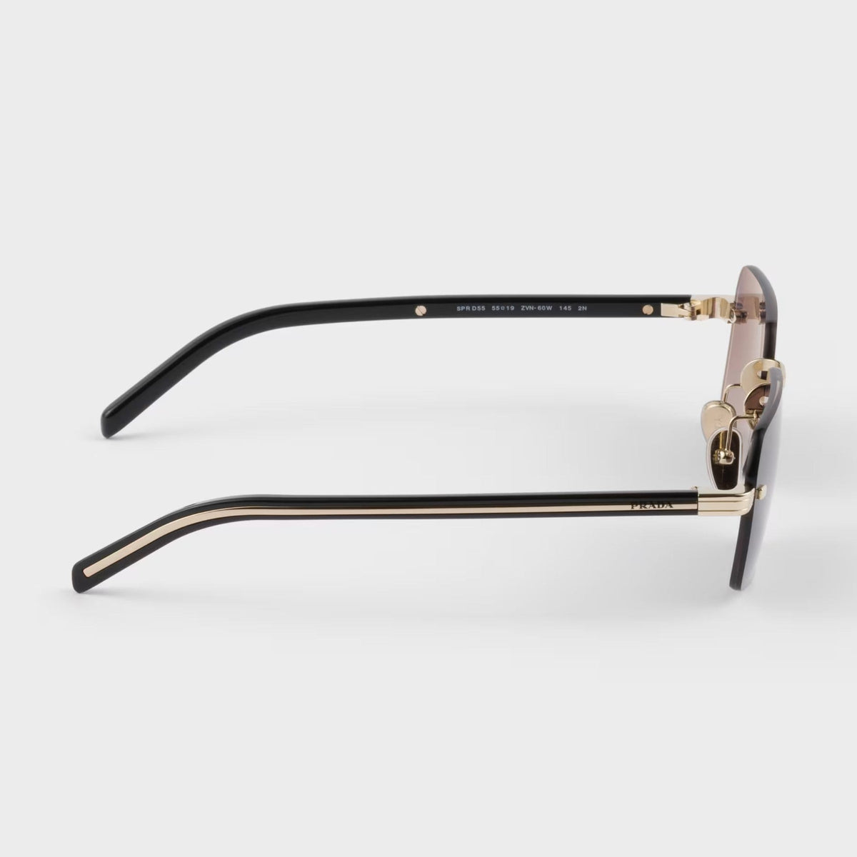 Prada Men Rectangular Frame Pale Gold Sunglasses