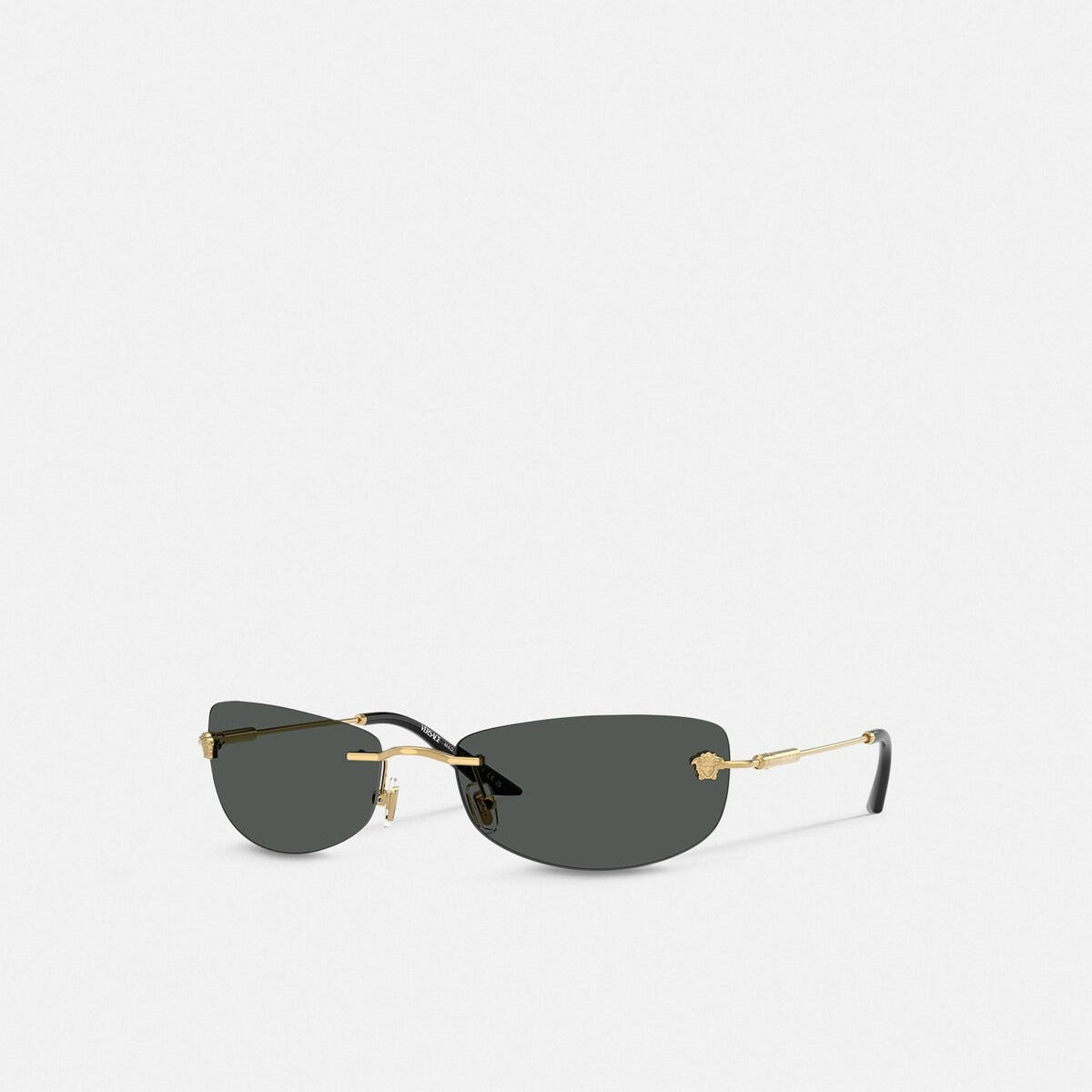 Versace Men Rimless Frame Shiny Gold Sunglasses