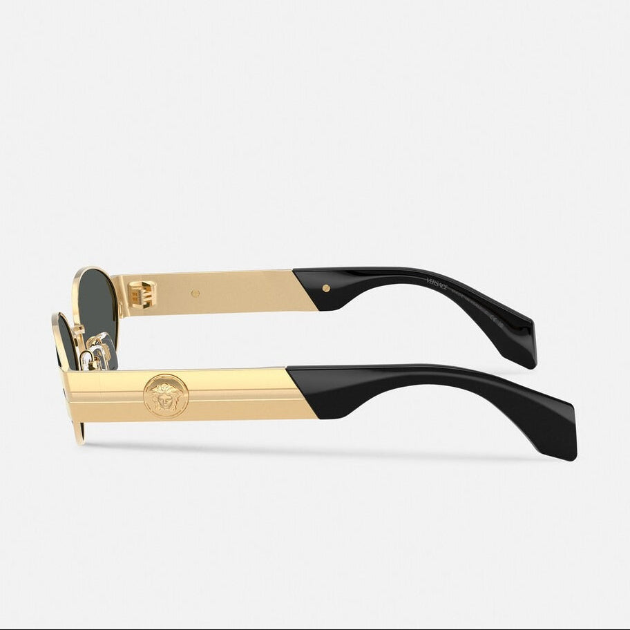 Versace Oval Frame Dusty Gold Sunglasses