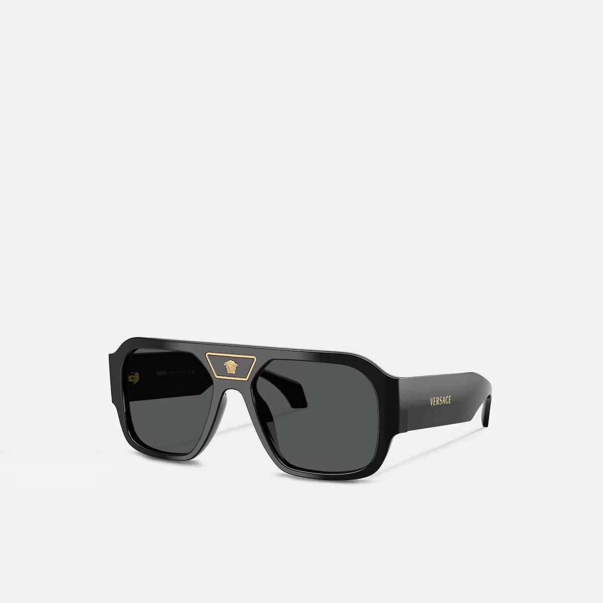 Versace Mask Frame Shiny Dusty Black Sunglasses