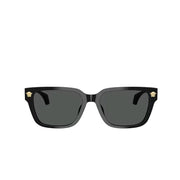 Versace Men Rectangular Frame Shiny Dusty Black Sunglasses