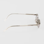 Prada Men Rectangular Frame Shiny Silver Sunglasses