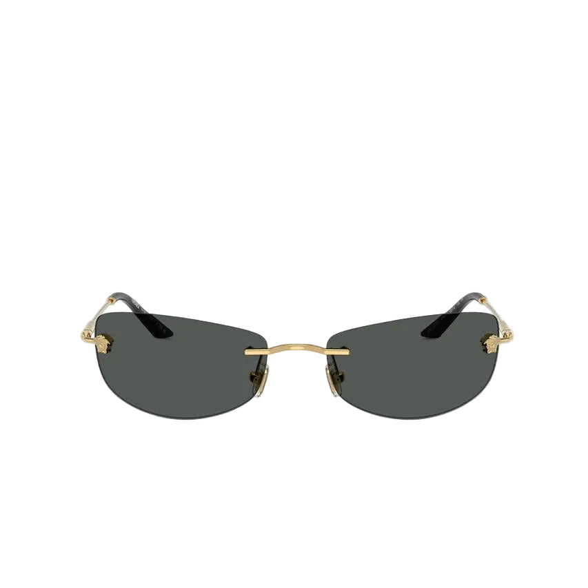 Versace Men Rimless Frame Shiny Gold Sunglasses