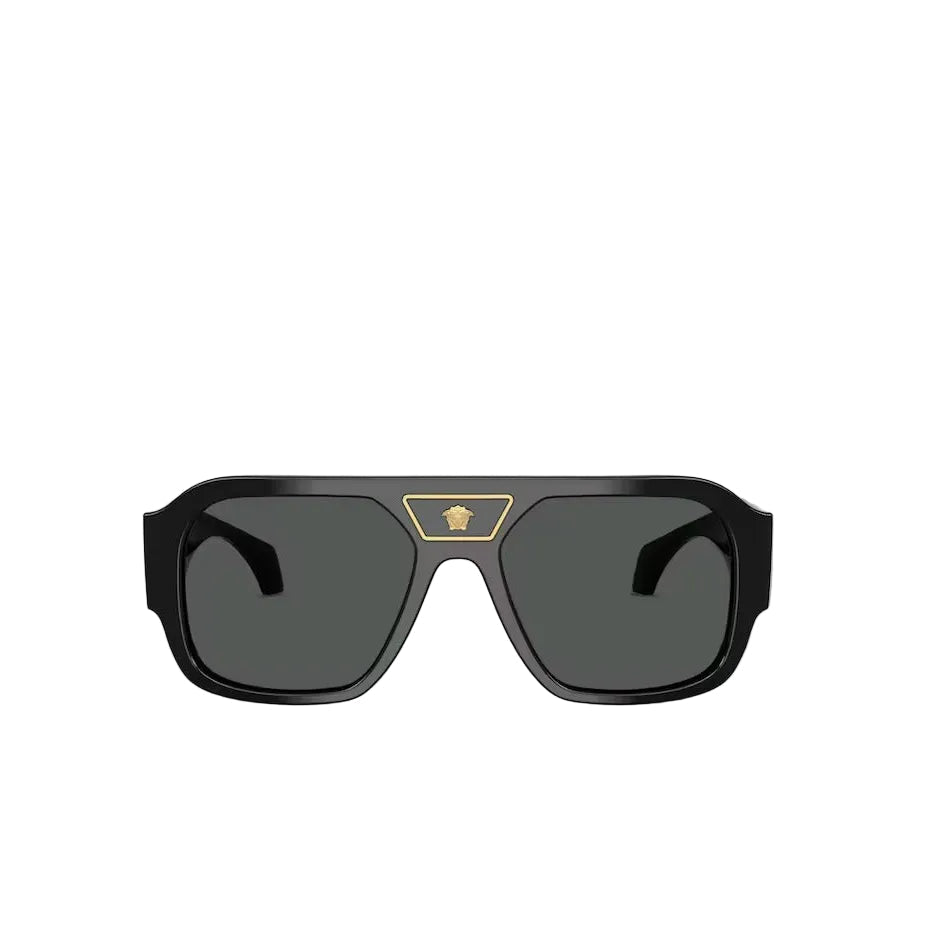 Versace Mask Frame Shiny Dusty Black Sunglasses