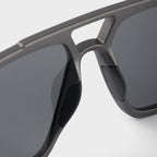 Prada Men Rectangular Frame Matte Metallic Gray Sunglasses