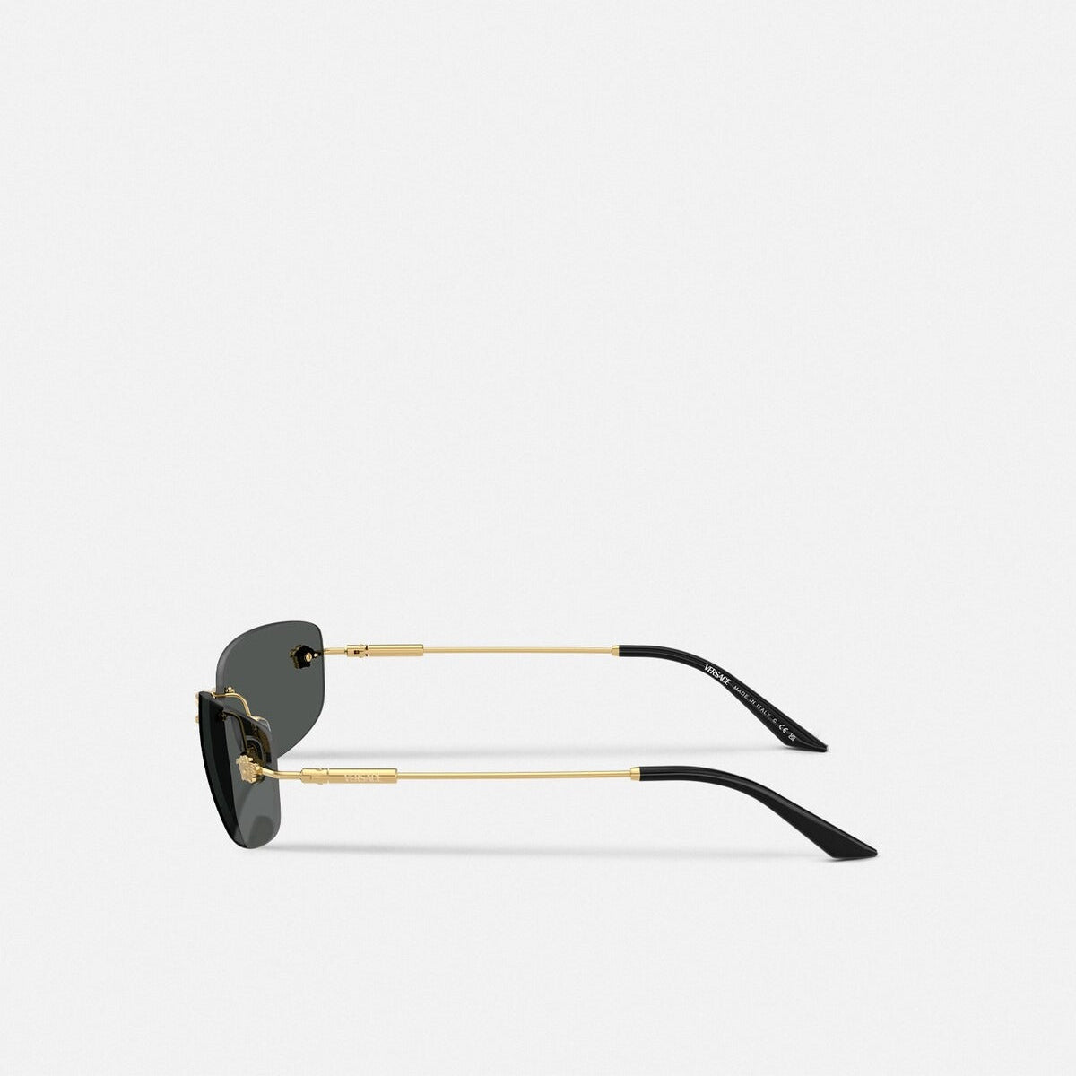 Versace Men Rimless Frame Shiny Gold Sunglasses