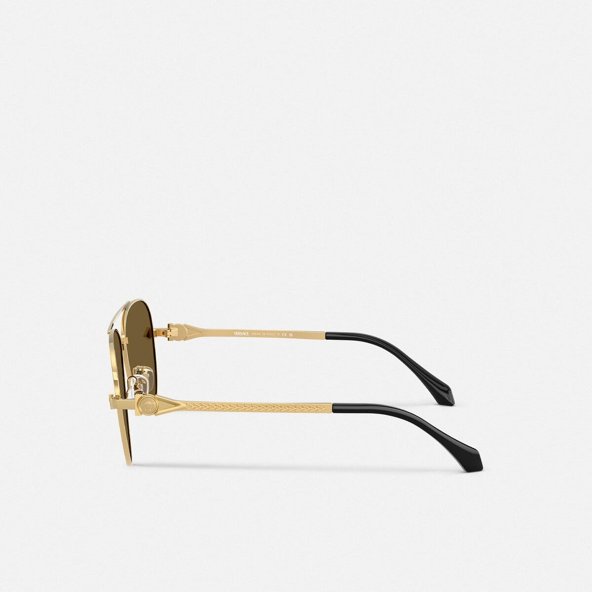 Versace Men Pilot Frame Shiny Gold Sunglasses