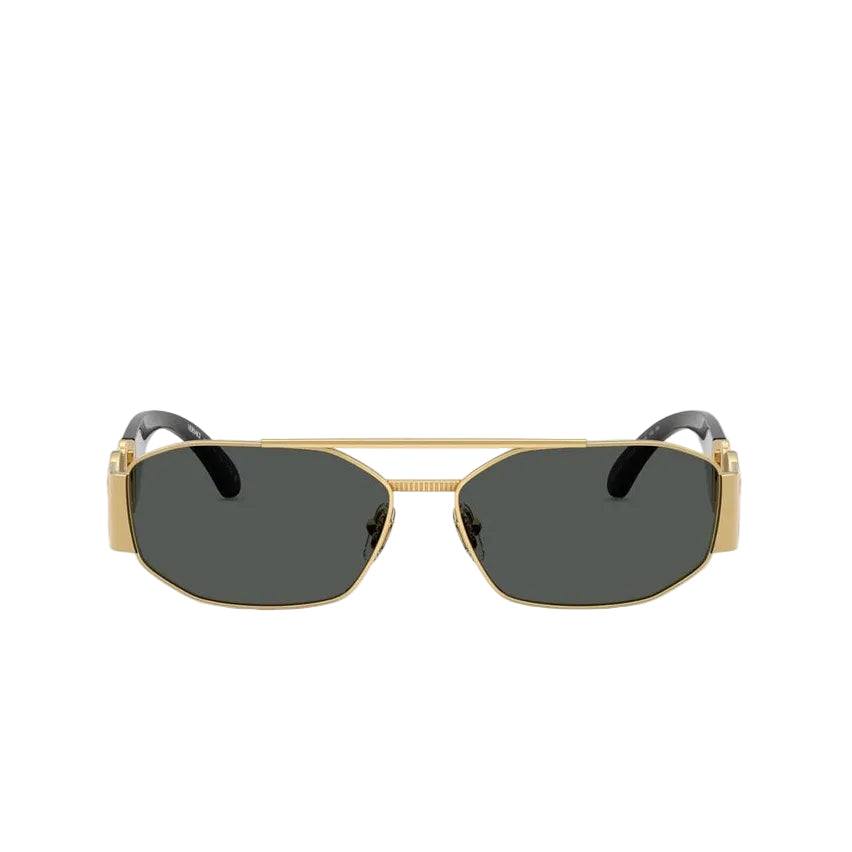 Versace Men Geometric Frame Metallic Gold Sunglasses