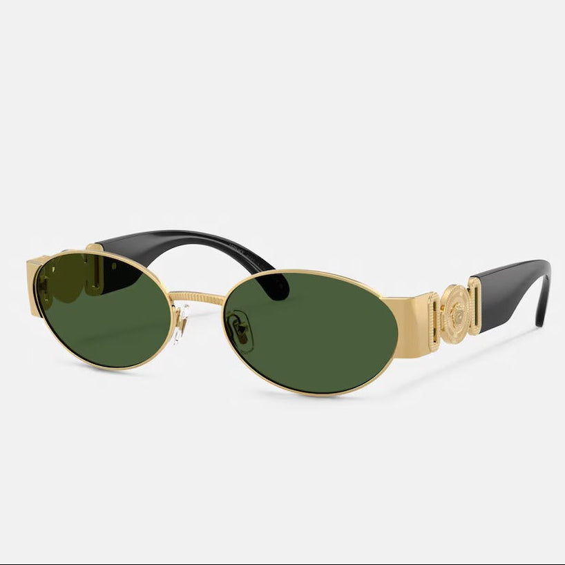 Versace Oval Frame Mettalic Gold Sunglasses
