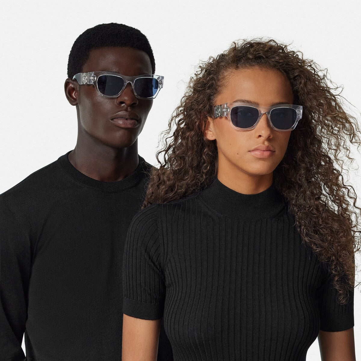 Versace Women Sqaure Frame Crystal Sunglasses
