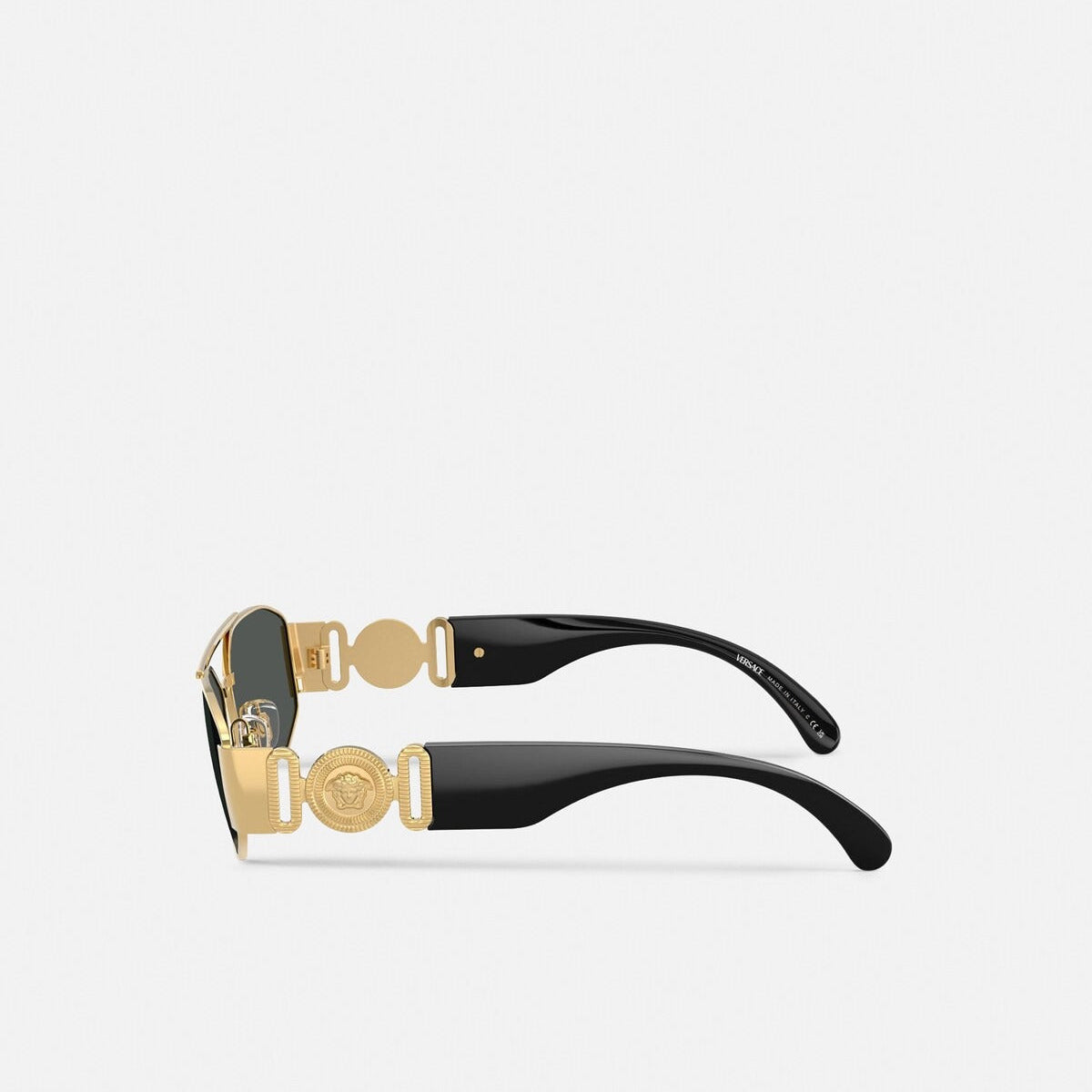 Versace Men Geometric Frame Metallic Gold Sunglasses