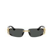 Versace Men Rectangular Rimless Frame Gold Sunglasses