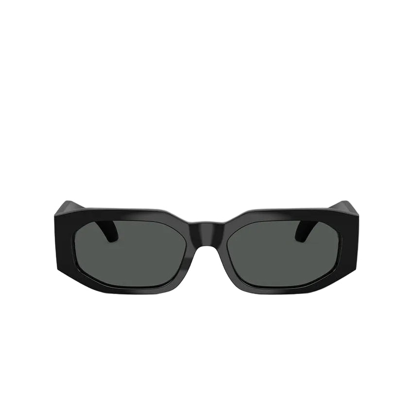 Versace Men Rectangular Frame Natural Black Sunglasses