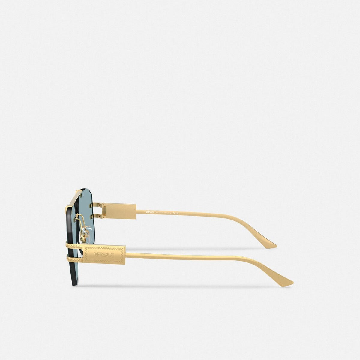Versace Men Rmless Frame Shiny Gold Sunglasses