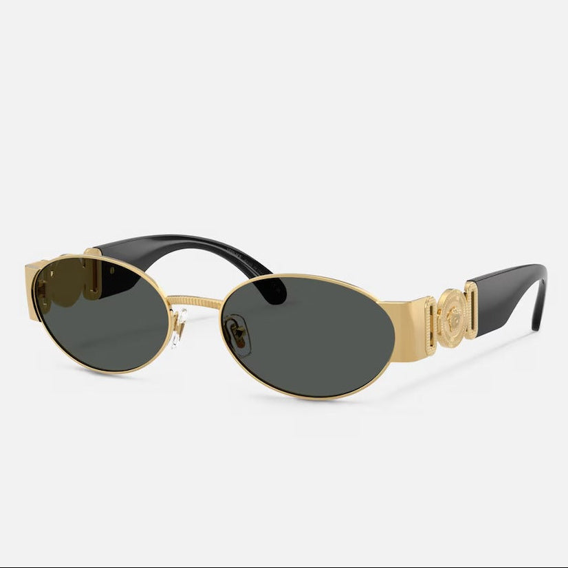 Versace Oval Frame Shiny Mettalic Gold Sunglasses