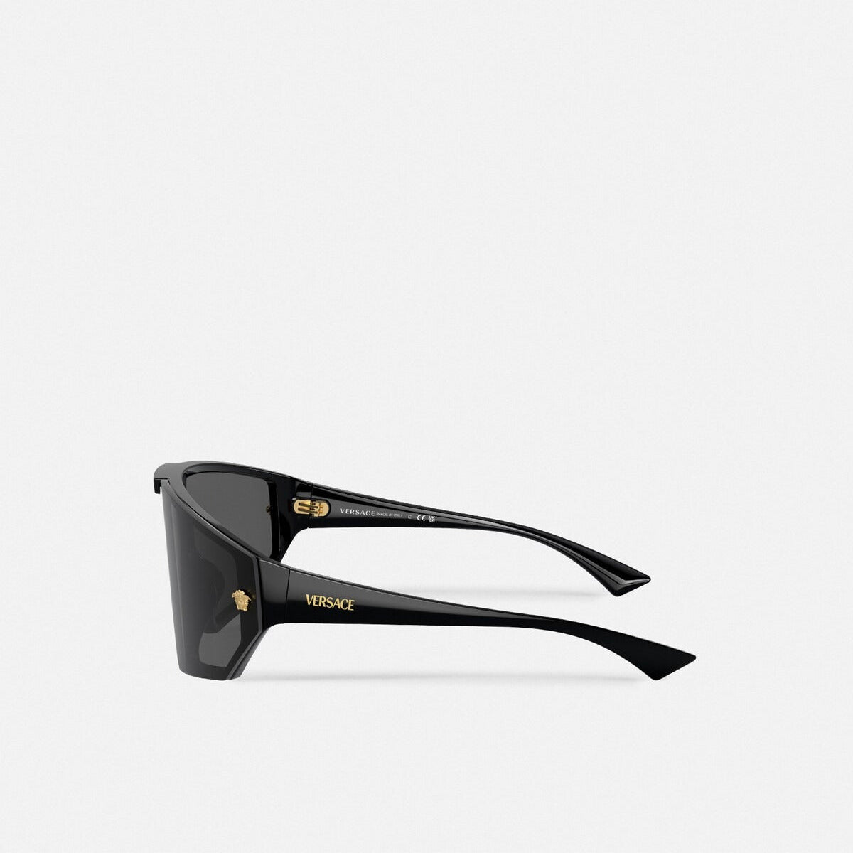 Versace Men Mask Frame Shiny Black Sunglasses