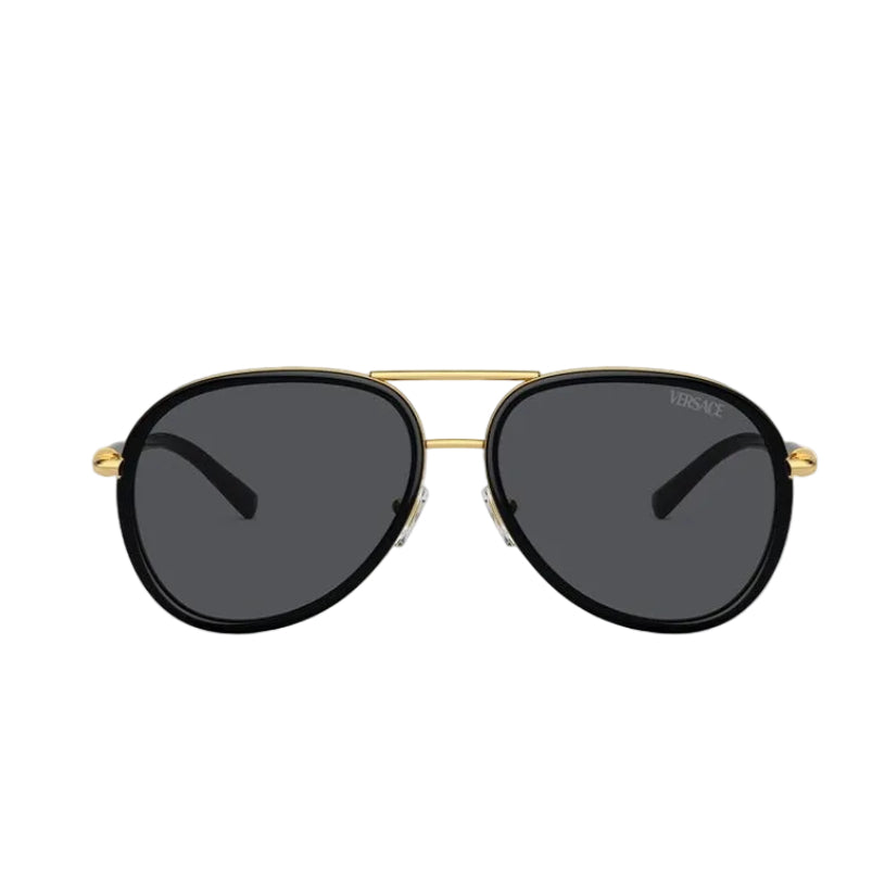 Versace Women Aviator Frame Black Sunglasses