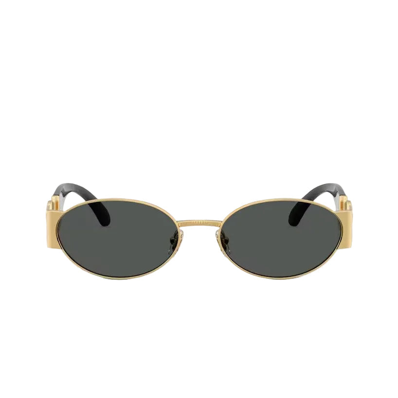 Versace Oval Frame Shiny Mettalic Gold Sunglasses
