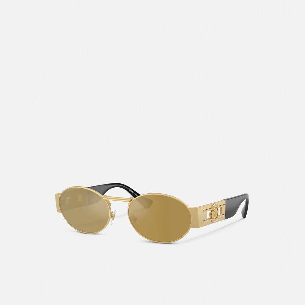 Versace Men Oval Frame Gold Sunglasses