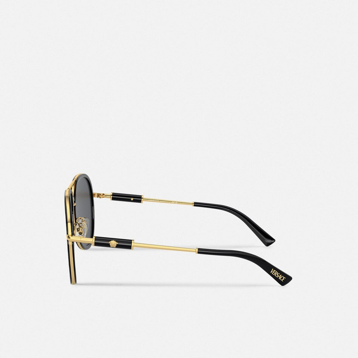 Versace Men Aviator Frame Black Sunglasses
