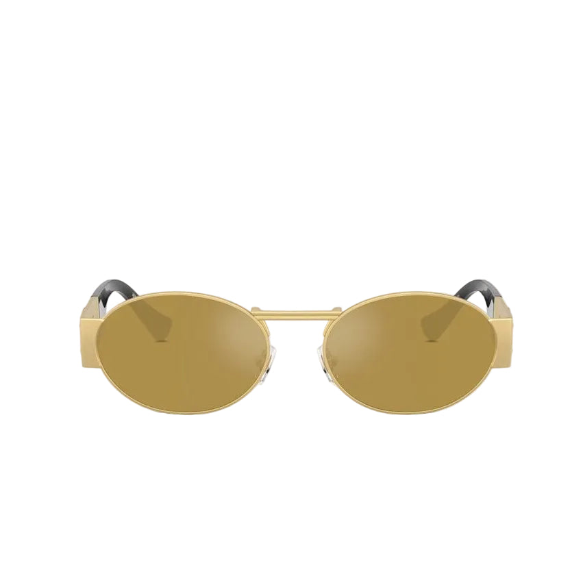 Versace Men Oval Frame Gold Sunglasses