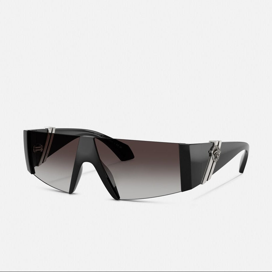 Versace Mask Rimless Frame Black Sunglasses