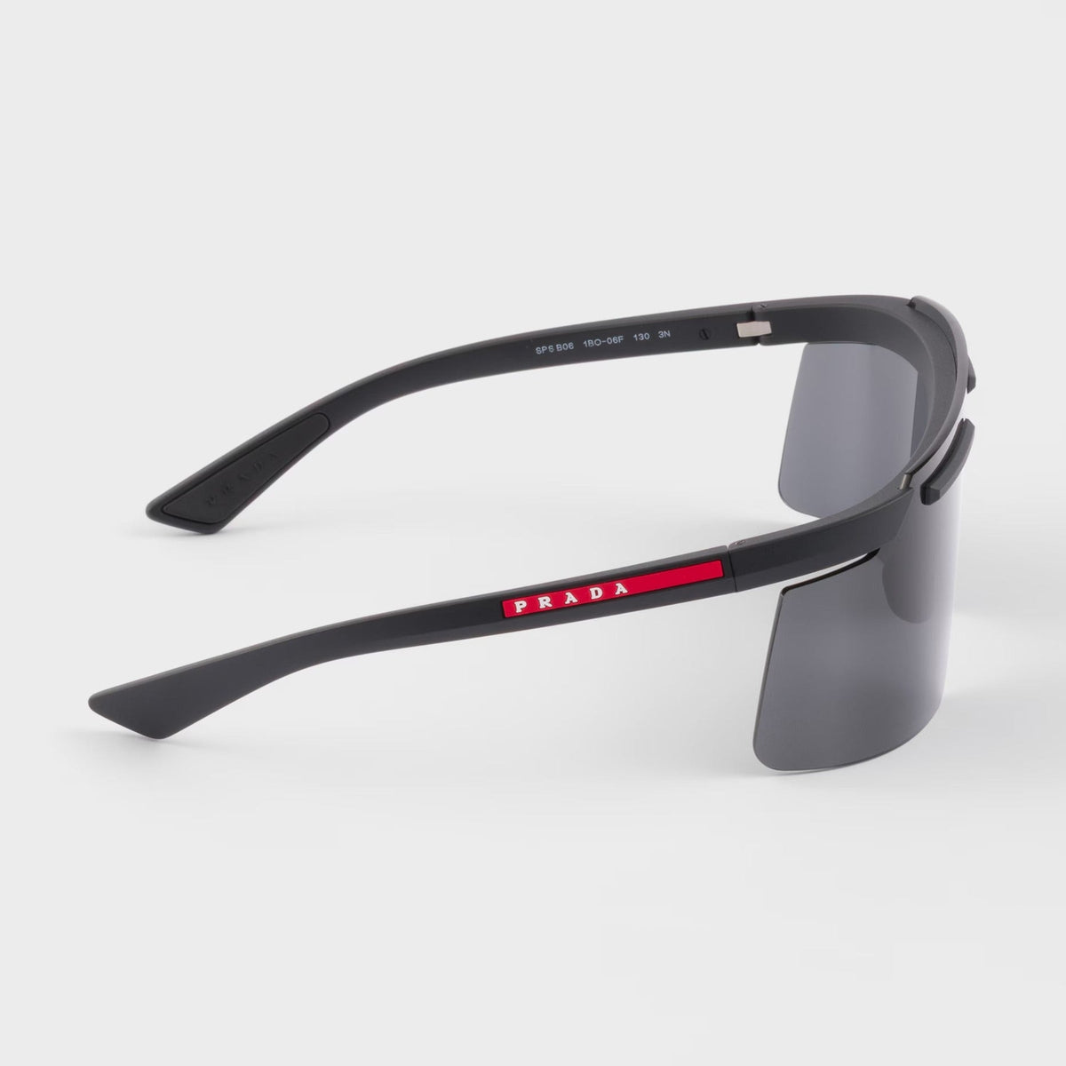 Prada Men Rimless  Frame Opaque Black Sunglasses