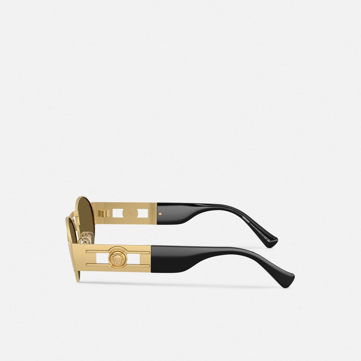 Versace Women Oval Frame Polished Gold Sunglasses