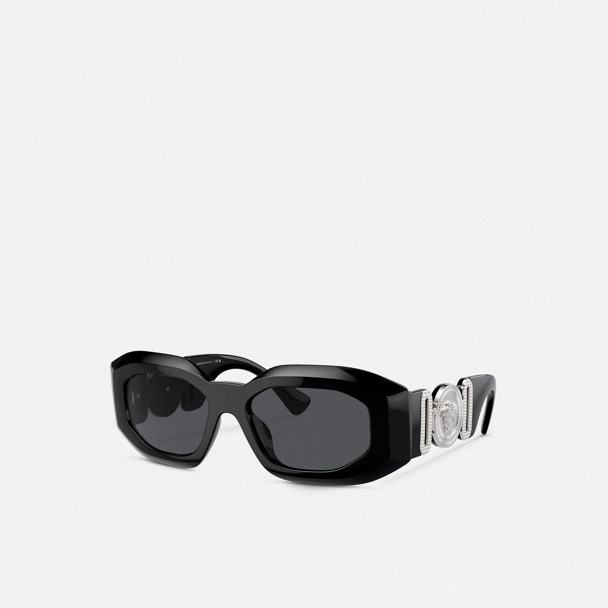 Versace Men Irragular Frame Deep Black Sunglasses