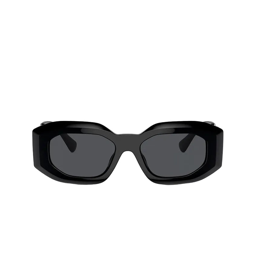 Versace Men Irragular Frame Deep Black Sunglasses