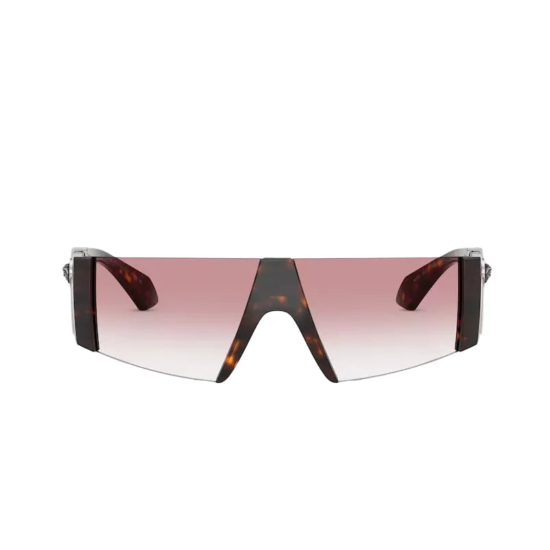 Versace Mask Rimless Frame Havana Sunglasses
