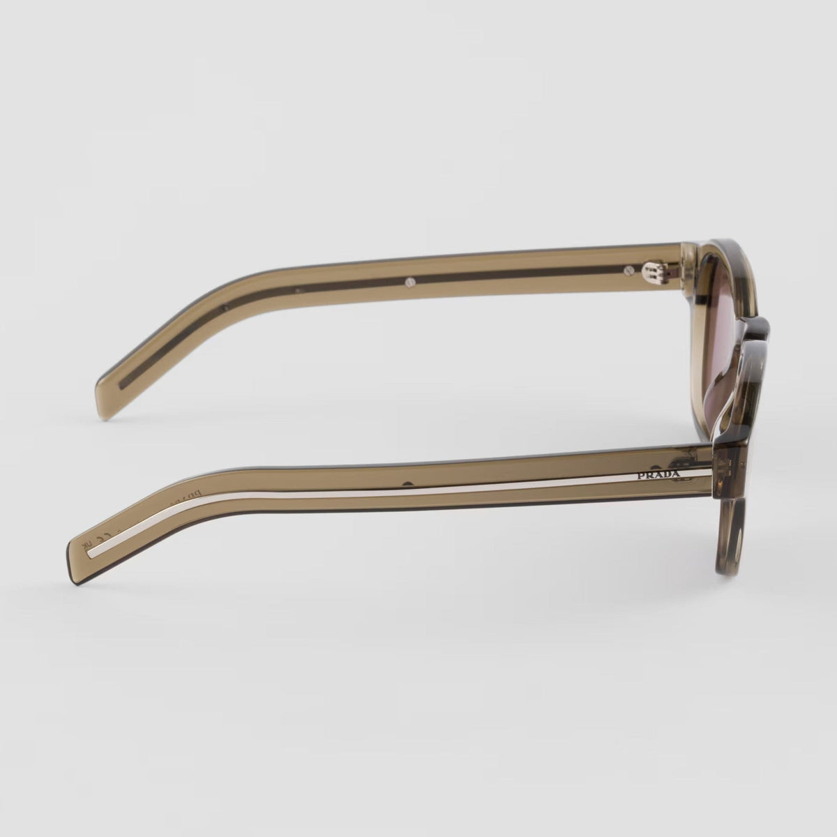 Prada Men Pantos Frame Shiny Transparent Brown Sunglasses
