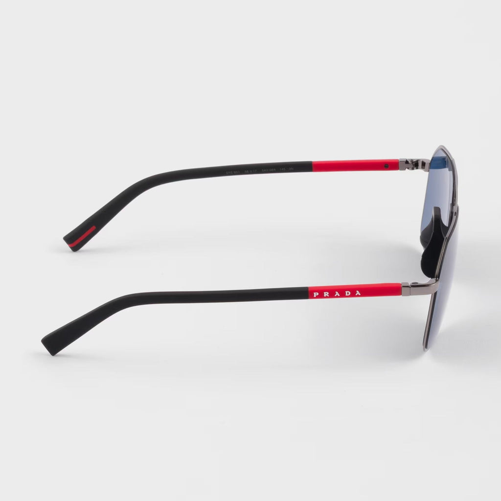 Prada Men Pilot Frame Lead Gray Sunglasses
