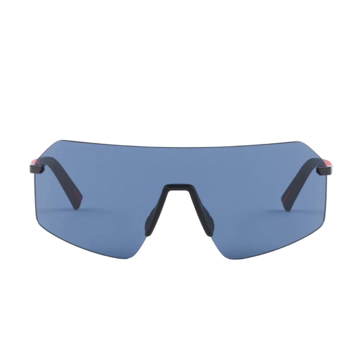 Prada Men Mask Rimless Frame Black Sunglasses