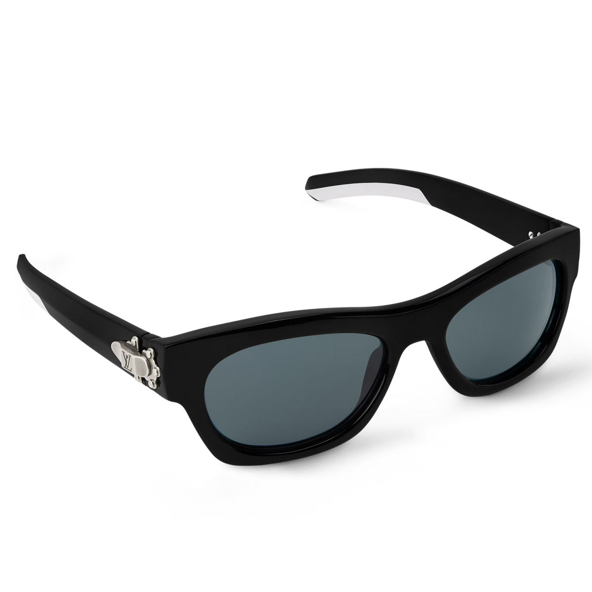 Louis Vuitton Men Round Sqaure Frame Matte Black Sunglasses