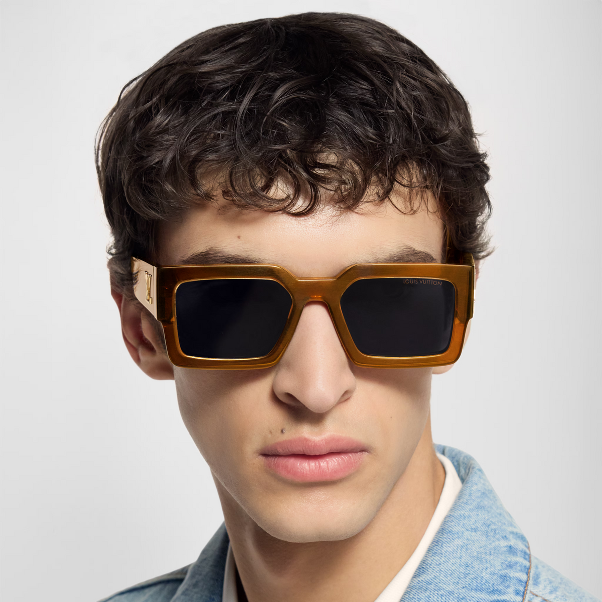 Louis Vuitton Men Square Frame Bronze Sunglasses