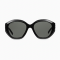 Gucci Women Geometric Frame Shiny Black Sunglasses