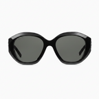 Gucci Women Geometric Frame Shiny Black Sunglasses
