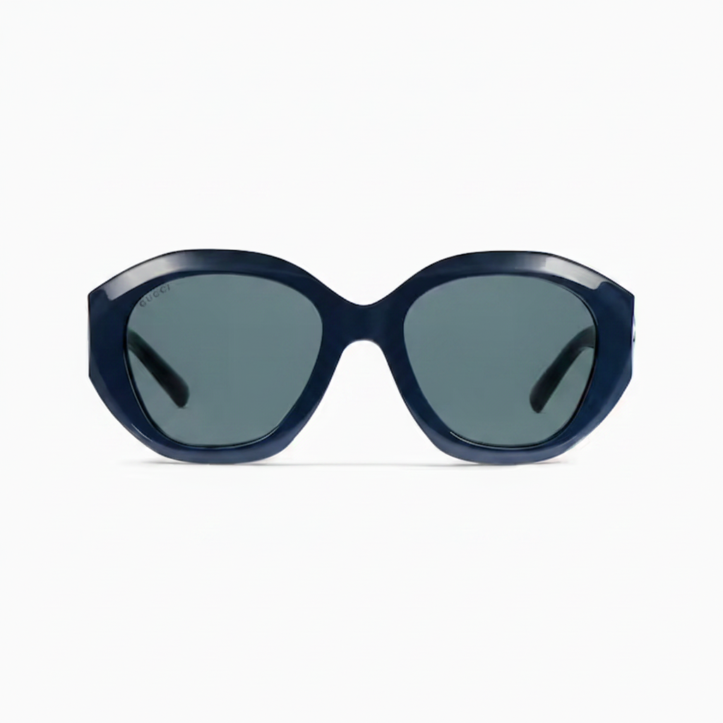 Gucci Women Geometric Frame Blue Sunglasses