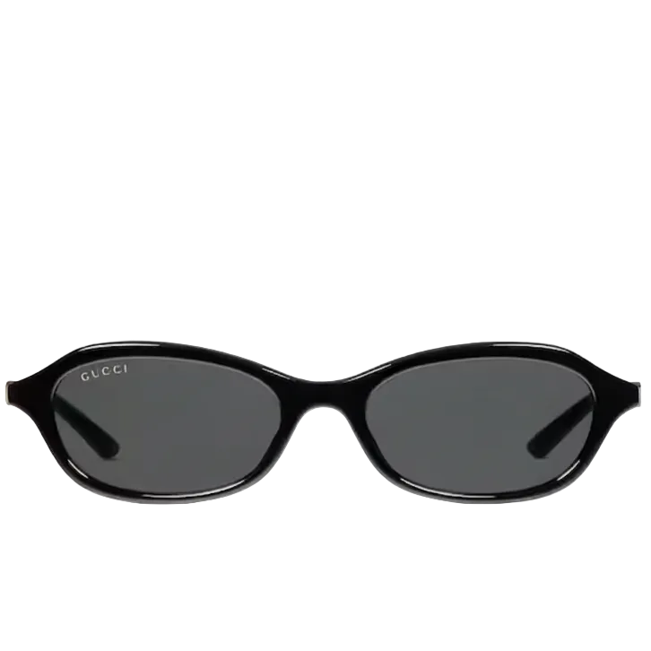 Gucci Women Oval Frame Natural Black sunglasses
