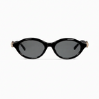 Gucci Women Cat-eye Frame Dark Black Sunglasses