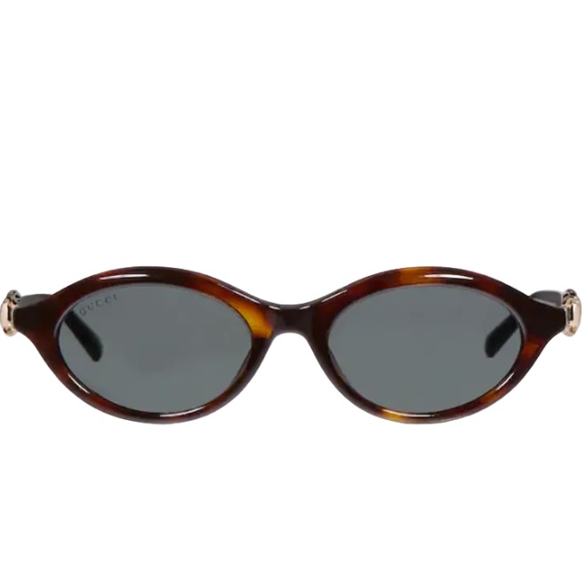 Gucci Women Cat-eye Frame Shiny Brown Tortoiseshell Sunglasses